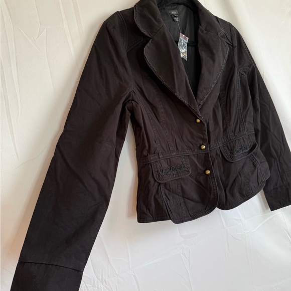 Aziz Embroidered Black Button Front Womens Jacket - Gothic Boho Style - Picture 2 of 8